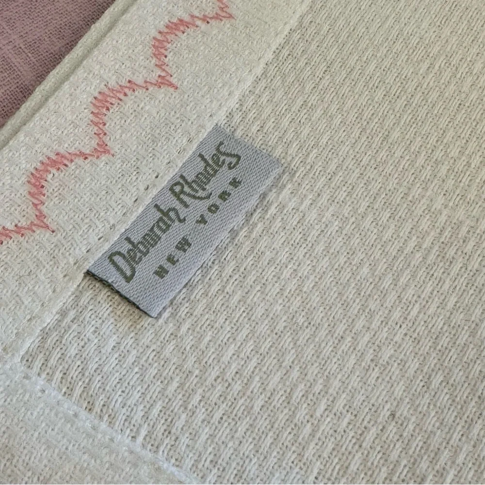 New Deborah Rhodes Pink Scallop Pique Linen Napkins Set of 6